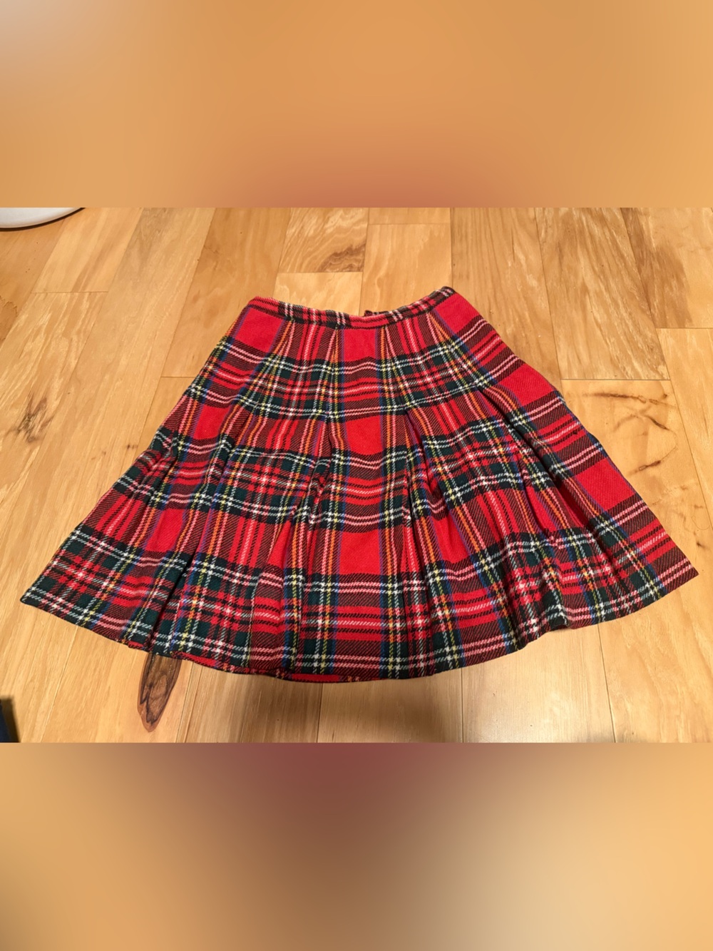 Vintage 1980s Bobbie Brooks Red Tartan Circle Skirt